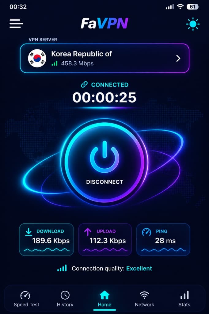 FaVPN App Interface